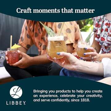 Libbey Tiki Pineapple Glasses Set, Tiki Glasses for Cocktails, Ideal Tiki Bar Set of 4