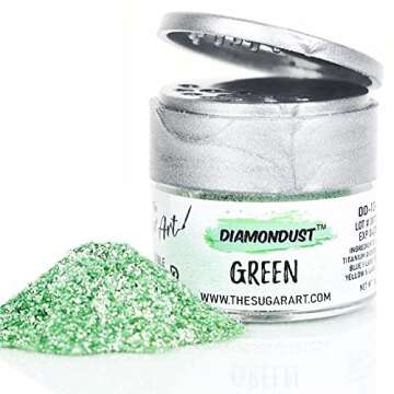 Green Edible Glitter for Drinks, Cocktails, Cake Decorating, Strawberries, Chocolates & More | No Ta...
