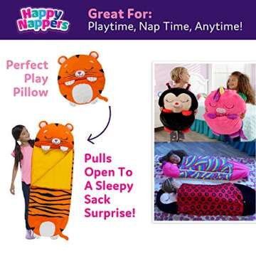 Happy Nappers Pillow & Sleepy Sack for Kids - Tiger