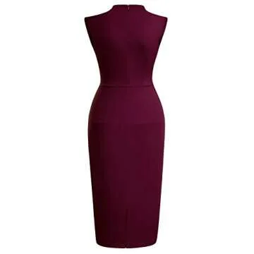 Miusol Women's Retro 1950s Style Half Collar Ruffle Cocktail Pencil Dress