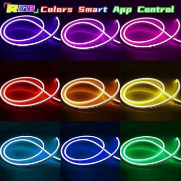 L8star Neon Strip Lights, 32.8ft/10m LED Neon Rope Lights with Remote APP Control IP65 Waterproof Flexible Neon LED Strip Lights 24V RGB LED Neon Lights for Bedroom Indoors Outdoors Decor
