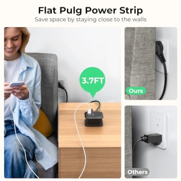 Cruise Essentials 2024,Cruise Ship Essentials with USB Ports,4ft Wrapped Travel Power Strip,2 Outlets 3 USB Ports (1 USB C)Non Surge Protector for Cruise Ship,Travel,Hotel,Cruise Essentials Must Haves