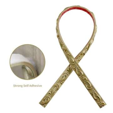 Leenevs Flexible Molding Trim Wall Trim, 16.4 Feet Self Adhesive Peel and Stick Molding Ceiling Molding, Cabinet Border, Mirror Frame Trim Wall Trim for Home Decor Wall Molding & Trim (Champagne Gold)