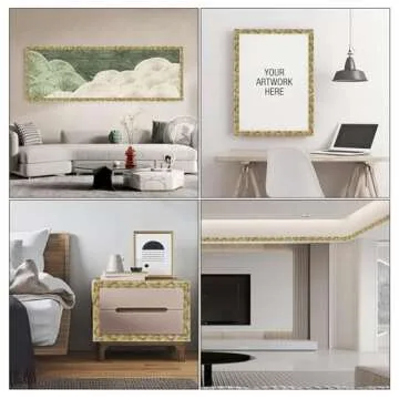 Leenevs Flexible Molding Trim Wall Trim, 16.4 Feet Self Adhesive Peel and Stick Molding Ceiling Molding, Cabinet Border, Mirror Frame Trim Wall Trim for Home Decor Wall Molding & Trim (Champagne Gold)