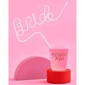 xo, Fetti XL White Bride Straw for Bachelorette Parties