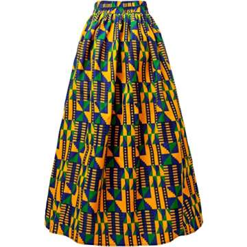 Stylish Ankara Print Long Skirt - Women’s African Costume