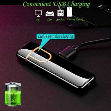 YYDSDMS Touch Ignition Electric Lighter USB Rechargeable