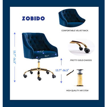 ZOBIDO Velvet Seashell Office Chair Stylish Comfortable Ergonomic