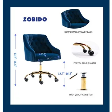 ZOBIDO Velvet Seashell Office Chair Stylish Comfortable Ergonomic