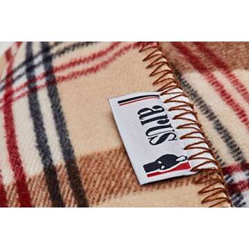 Arus Acrylic Highlands Collection Queen Size Tartan Plaid Design Throw Blanket Sahara, 60x80 inch