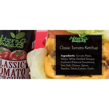 AlternaSweets Stevia Sweetened Classic Tomato Ketchup - 13.5 oz - Low Carb - KETO/ Paleo/Atkins/Diabetic Friendly - Non GMO - Gluten Free