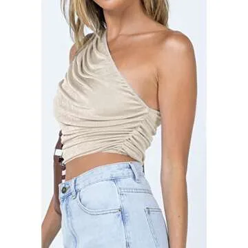 Stylish CHYRII Sleeveless Shiny Crop Tops for Women