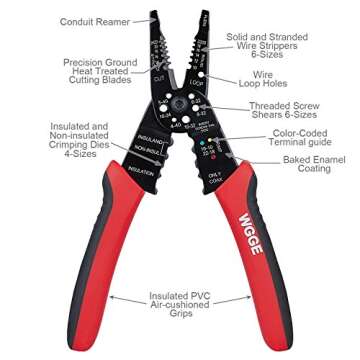 WGGE 8-inch Wire Stripper for Professionals and DIY Enthusiasts