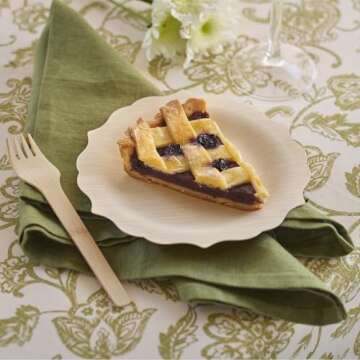 Bambu Pack of 25-7 Inch Disposable Bamboo Plates Fancy, Biodegradable Eco Friendly Products, Bamboo Disposable Plates for Party, Weddings, and Events, Great For Any Occasion, Compostable Plates