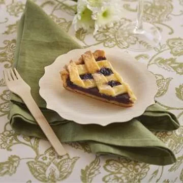 Bambu Pack of 25-7 Inch Disposable Bamboo Plates Fancy, Biodegradable Eco Friendly Products, Bamboo Disposable Plates for Party, Weddings, and Events, Great For Any Occasion, Compostable Plates