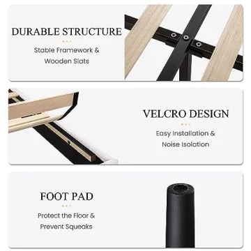 Affordable Velvet Bed Frame with Wingback Headboard