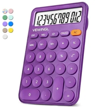 Standard Calculator: 12 Digit, Large Display & Buttons for Home, School & Office Use