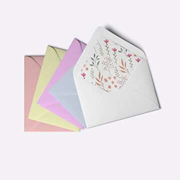 Dessie Floral Blank Note Cards with Envelopes - 100 Unique Designs