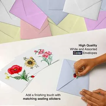 Dessie Floral Blank Note Cards with Envelopes - 100 Unique Designs