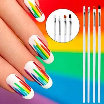 23 Pieces Nail Pens Kit Nail Painting Polish Design Tools Set, Includes 15 Pieces Nail Gel Brushes, 5 Pieces Nail Dotting Pens, 3 Pieces Drawing Pens