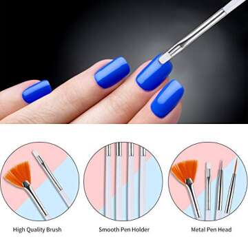 23 Pieces Nail Pens Kit Nail Painting Polish Design Tools Set, Includes 15 Pieces Nail Gel Brushes, 5 Pieces Nail Dotting Pens, 3 Pieces Drawing Pens
