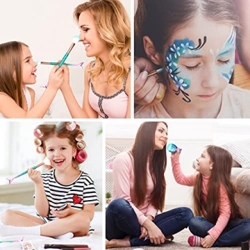 Mermaid Tail Makeup Brushes Set for Teens - Soft & Durable
