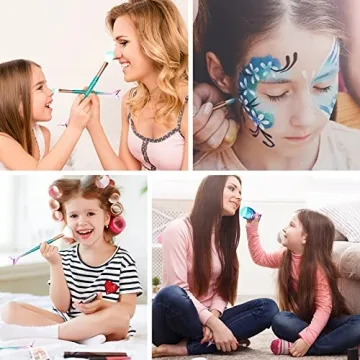 Mermaid Tail Makeup Brushes Set for Teens - Soft & Durable