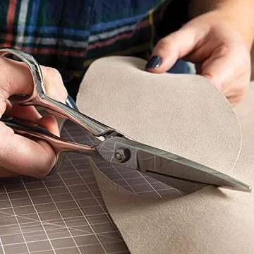 Gingher Utility Shears with Protective Sheath - 8" Stainless Steel Fabric Scissors - Blunt-Tip Knife Edge Fabric Shears - Silver