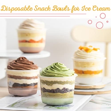 Alaeseje 50 Pack Clear Plastic Cups with Dome Lids