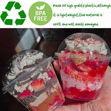 Alaeseje 50 Pack Clear Plastic Cups with Dome Lids