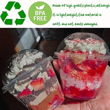 Alaeseje 50 Pack Clear Plastic Cups with Dome Lids