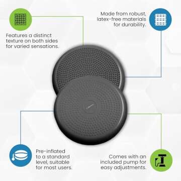 Inflated Stability Wobble Cushion, Including Free Pump/Exercise Fitness Core Balance Disc,Blue,size: 13 inches / 33 cm diameter