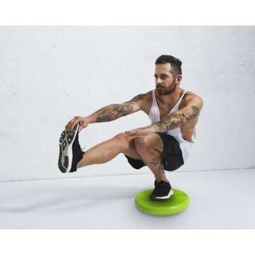 Inflated Stability Wobble Cushion, Including Free Pump/Exercise Fitness Core Balance Disc,Blue,size: 13 inches / 33 cm diameter