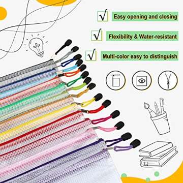 EOOUT 28pcs Mesh Zipper Pouch Set for Organization