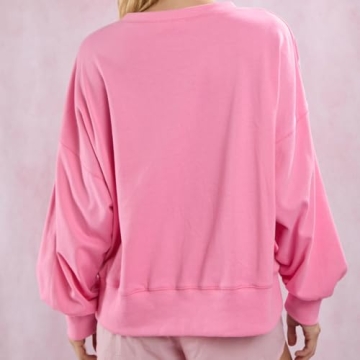 SOOKABEILA Cute Heart Sequin Valentines Sweatshirt for Women