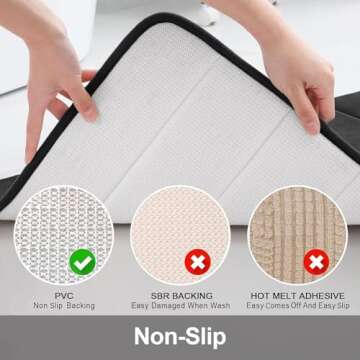 Buganda Non-Slip Memory Foam Bath Mat for Bathroom Comfort