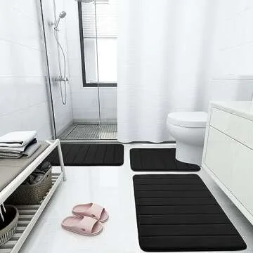 Buganda Non-Slip Memory Foam Bath Mat for Bathroom Comfort