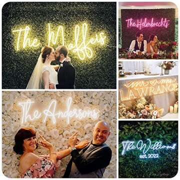 Custom Neon Signs for Bedroom Wall Decor Personalized Large LED Light for Wedding,Birthday Party, Ba...