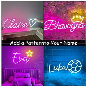 Custom Neon Signs for Bedroom Wall Decor Personalized Large LED Light for Wedding,Birthday Party, Bar,Company Logo Business Customizable Light up Name Sign Pink Wall Decoration