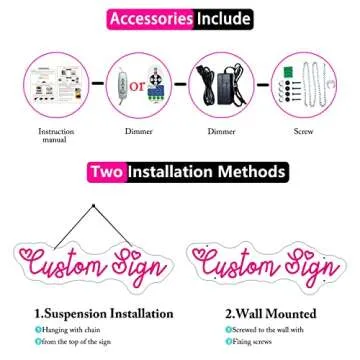 Custom Neon Signs for Bedroom Wall Decor Personalized Large LED Light for Wedding,Birthday Party, Bar,Company Logo Business Customizable Light up Name Sign Pink Wall Decoration