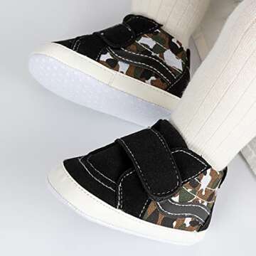 Sonsage Baby Boys Girls Canvas Shoes Non Slip Soft Sole Casual Sneaker High-Top Ankle Crib First Walk for 0-18 Months