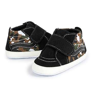 Sonsage Baby Boys Girls Canvas Shoes Non Slip Soft Sole Casual Sneaker High-Top Ankle Crib First Walk for 0-18 Months