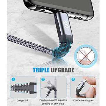 sweguard USB Type C Charger Cable [3-Pack,10ft+6.6ft+3.3ft] iPhone 15 Charger Nylon Braided Cord for iPhone 15 Pro Max Samsung Galaxy S23 S22 S21 S20 S10 S9 Note 20 10 Flip A53 A54 Pixel LG Moto PS5