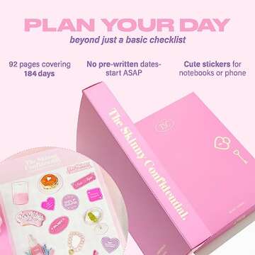 THE SKINNY CONFIDENTIAL HOT MINUTE Planner, 184 Day Journal for a Productive Morning Routine, Pink Daily Planner for Skincare Routine, Daily To Do’s, Weekly Goals, With a Spiral Spine - 7.5" x 10"