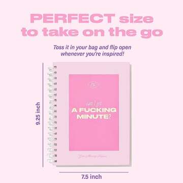 THE SKINNY CONFIDENTIAL HOT MINUTE Planner, 184 Day Journal for a Productive Morning Routine, Pink Daily Planner for Skincare Routine, Daily To Do’s, Weekly Goals, With a Spiral Spine - 7.5" x 10"