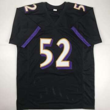 Autographed/Signed Ray Lewis Baltimore Black Football Jersey JSA COA