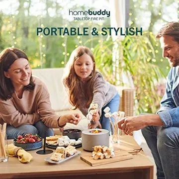 HomeBuddy Table Top Fire Pit with S'mores Extras