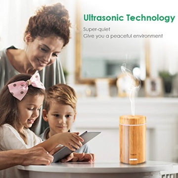 URPOWER OD-A001 Real Bamboo Essential Oil Ultrasonic Aromotherapy Cool Aroma Diffuser with Adjustable Mist Modes, Waterless Auto Shut-Off for Home Office Bedroom Living Room Study Yoga Spa