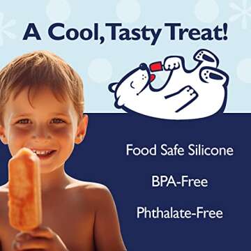 Popsicle Molds Silicone Ice Pop Mold for 6 Pieces, BPA Free, Homemade Frozen Dessert