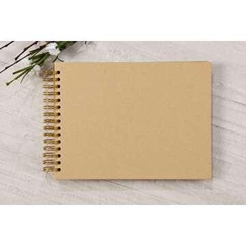 Potricher 12.2 x 8.5 Inch Large DIY Scrapbook Photo Album - 80 Pages of Thick Kraft Paper for Weddin...